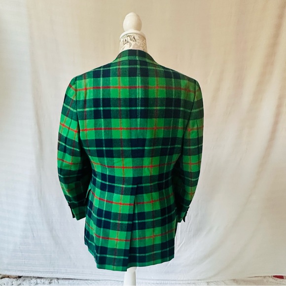 SOLD. 2-Piece Vintage Blazer Vest green Plaid Wool D’Camm, Ltd. Hamden Medium - Picture 10 of 11